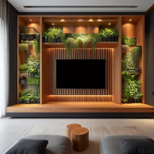 Space-Saving TV Wall Unit Carpentry