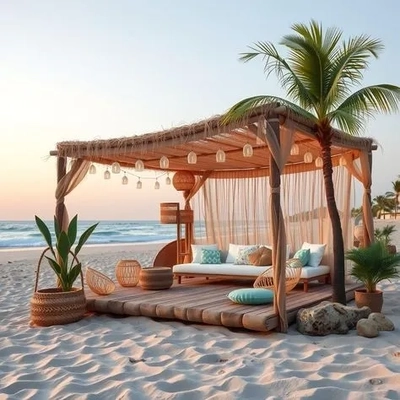 Wooden Beach Gazebo