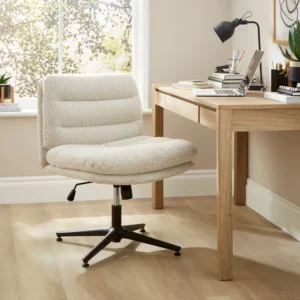 Bertha Tonal Boucle Wide Criss Cross Office Chair