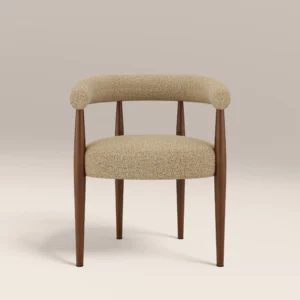 Elan Carver Chair – Latte Boucle & Walnut