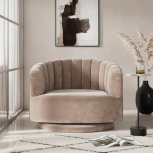 Elena Luxury Mink Chenille Swivel Chair