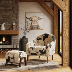 Kaspar Faux Cow Fur Tub Chair
