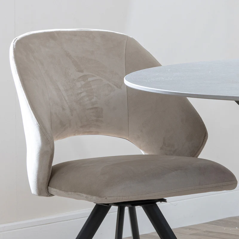 Burano Dining Chair Cream Fabric - Image 2