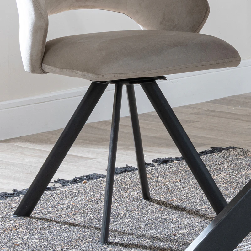 Burano Dining Chair Cream Fabric - Image 3