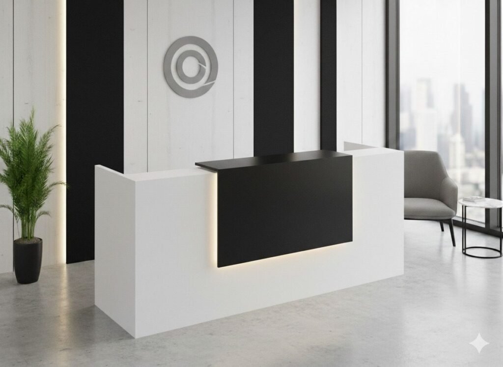 Elite Black and White Reception Desk