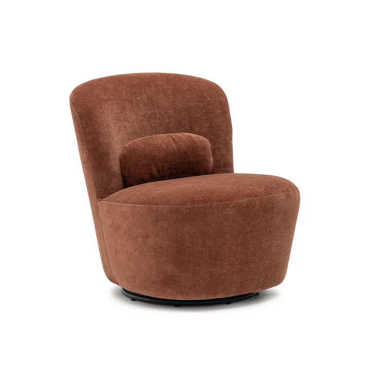 Erin Swivel Accent Chair Rust Velvet