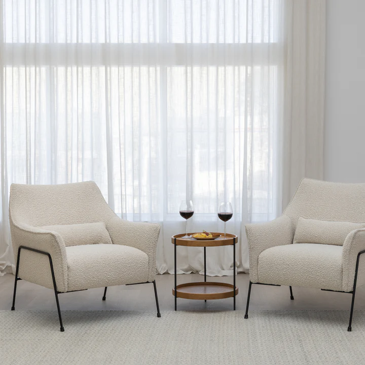 Kubik Accent Chair Ivory Bouclé