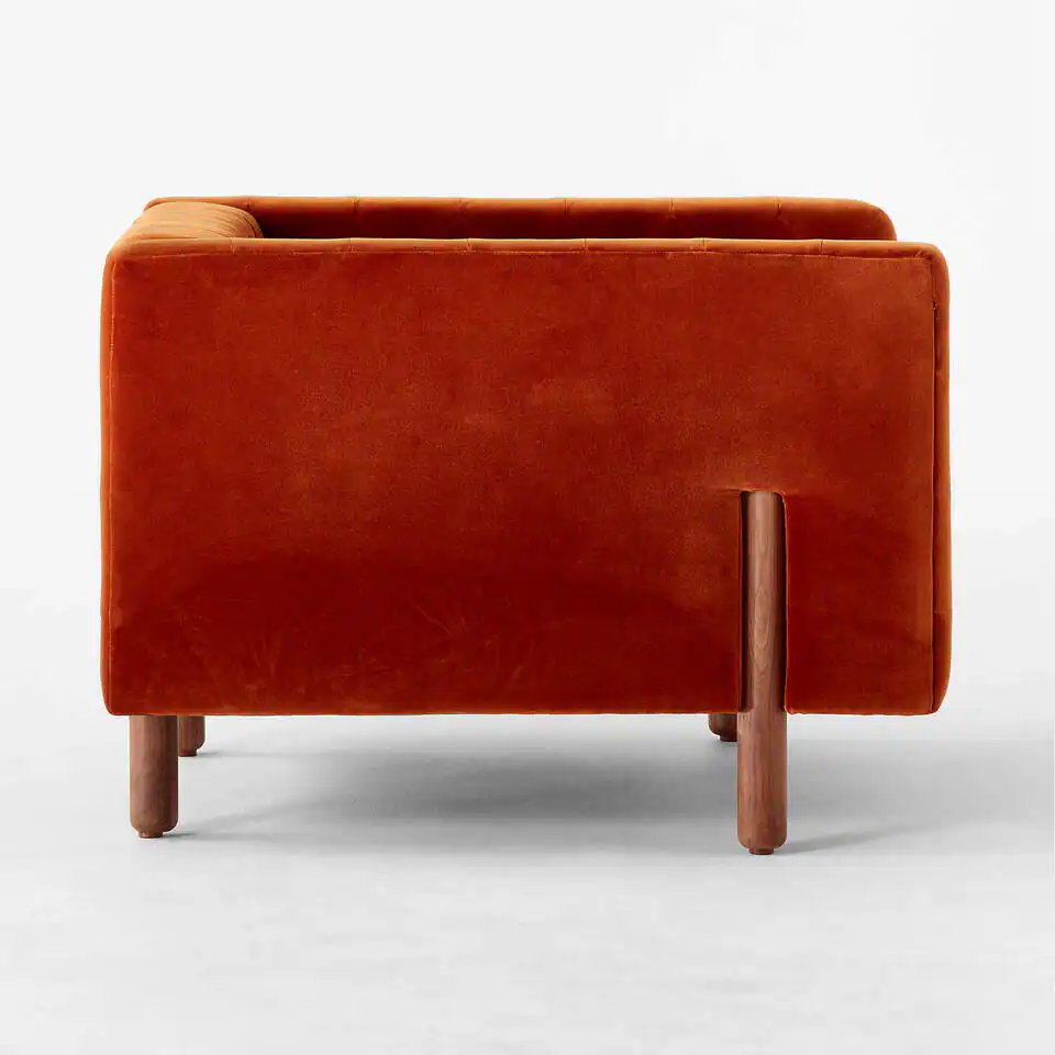 Marconi Tufted Rust Velvet Accent Chair - Image 5
