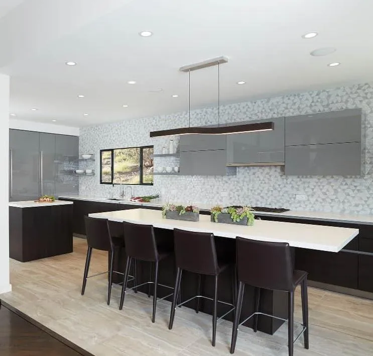Modern Modular Kitchen Cabinet with Island Bar - Image 4