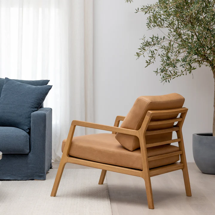 Nysse Armchair Light Oak & Pecan Leather