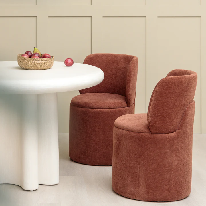 Odette Swivel Chair Bordeaux