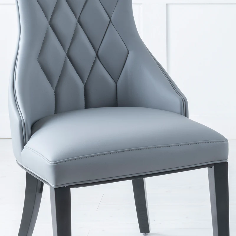 Parish Dining Chair - Grey Leather - Image 3