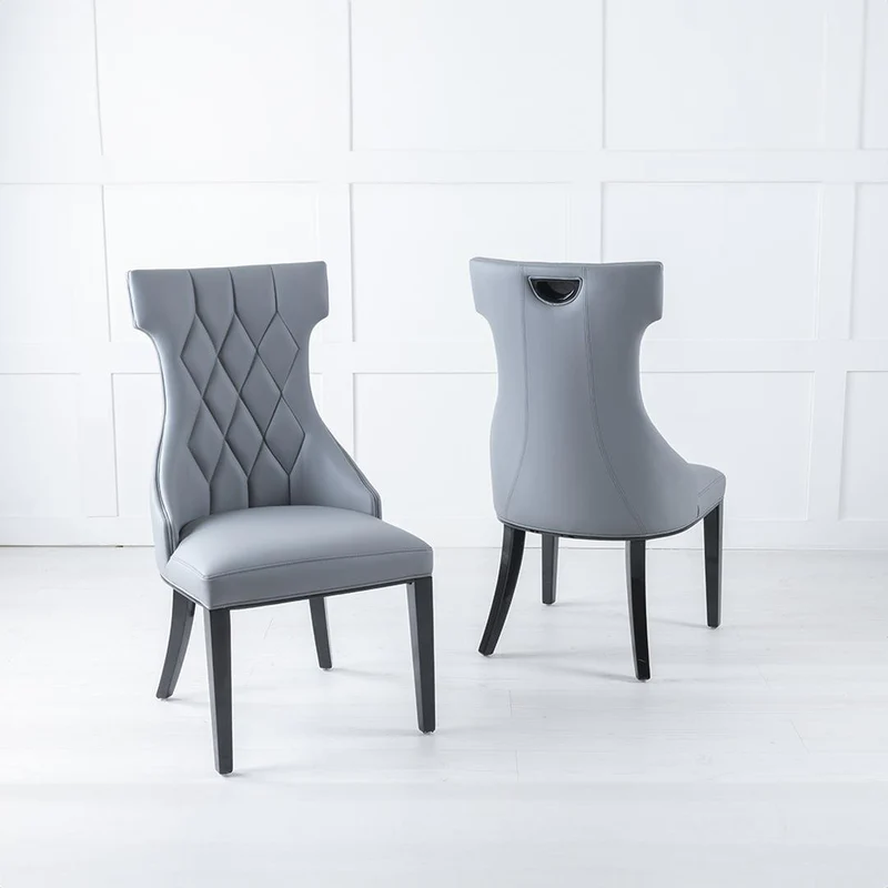Parish Dining Chair - Grey Leather - Image 4