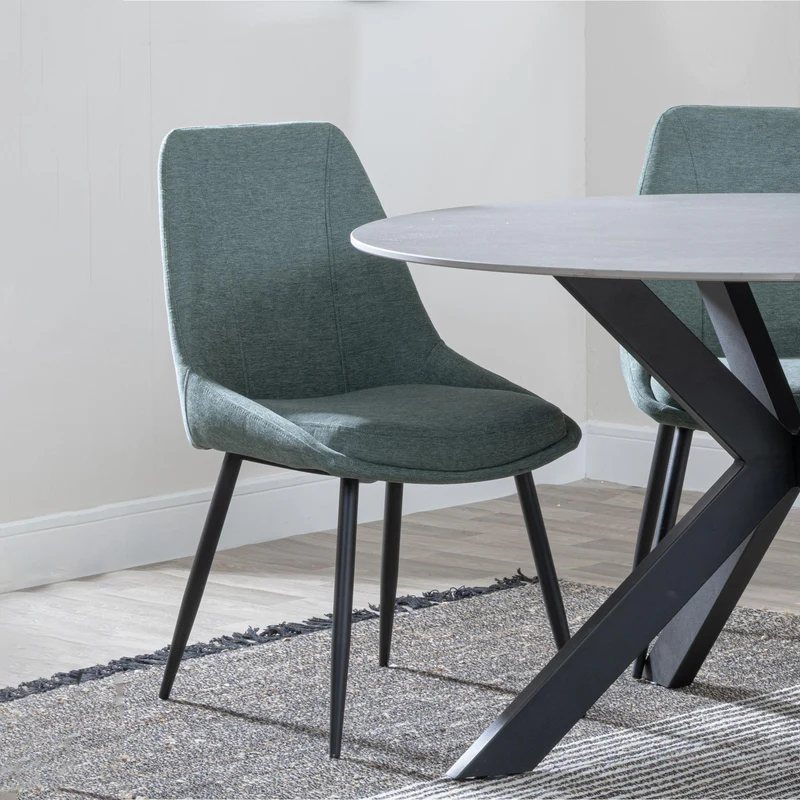 Rovereto Dining Chair - Green Fabric