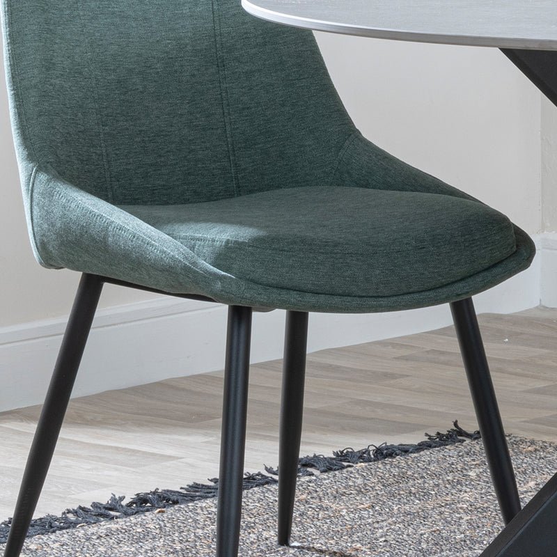 Rovereto Dining Chair - Green Fabric - Image 3
