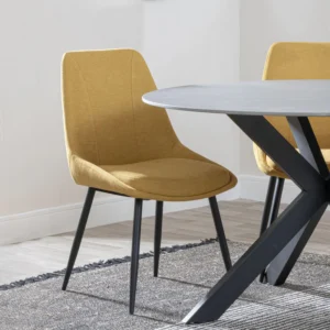 Rovereto Dining Chair - Yellow Fabric