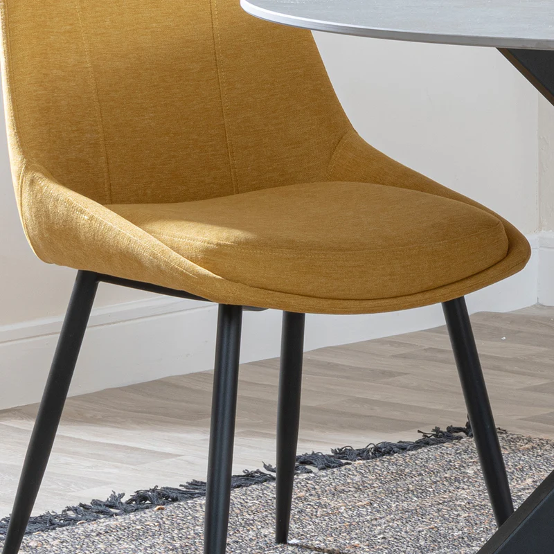 Rovereto Dining Chair - Yellow Fabric - Image 3