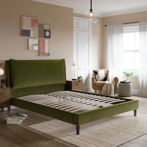 Skylar Velvet Pillow Back Bed