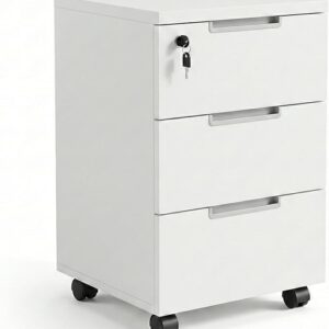 Skyland 3 Drawer Mobile Pedestal, Lockable Rolling File Cabinet
