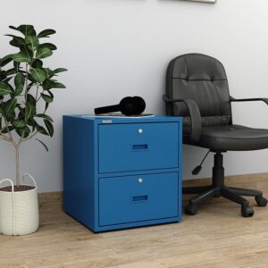 Steel Vertical File Cabinet with 2 Drawers & Key Lock