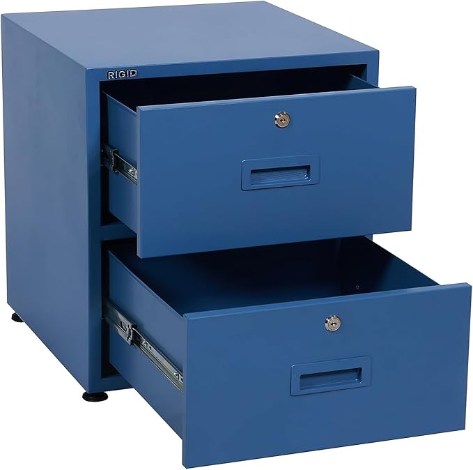 Steel Vertical File Cabinet with 2 Drawers & Key Lock - Image 3